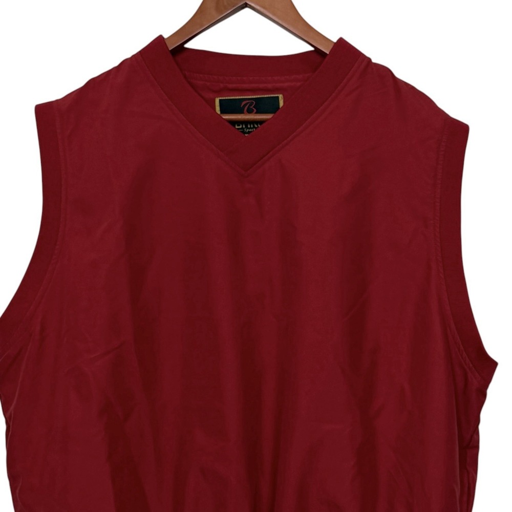 BARU Sport Vest Men's Large Red Sleeveless V-Neck Windbreaker Athletic